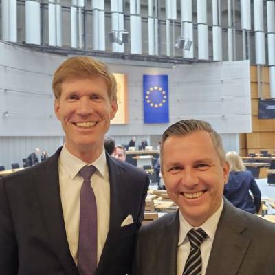 Mit dem rechtspolitischen Sprecher der CDU Berlin Alexander J. Herrmann im Abgeordnetenhaus von Berlin. 