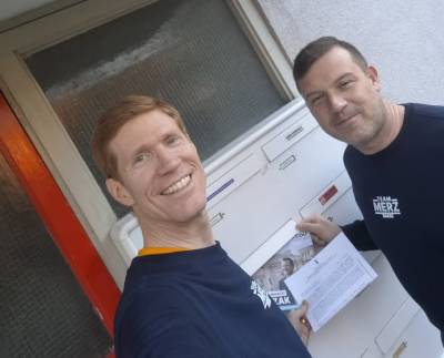 Wahlkampf fr die CDU verbindet: Mit Stefan Flemming bringen wir vom #teammerz2025 die aktuelle Broschre unseres Bundestagsabgeordneten und Bundestagskandidaten Dr. Jan-Marco Luczak MdB und ein Begleitschreiben von mir zu den Menschen nach Hause.