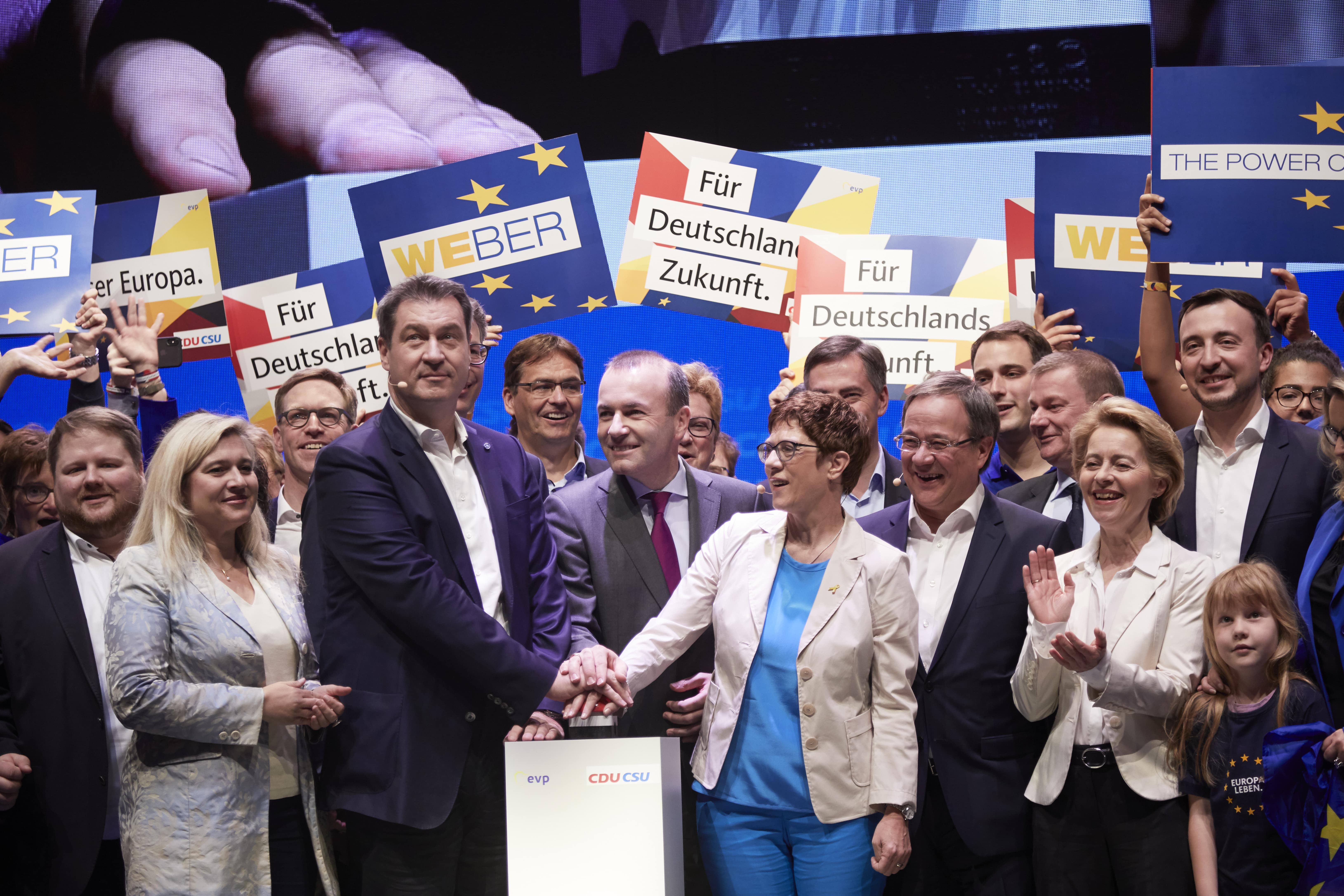 Auftaktveranstaltung zum Europawahlkampf von CDU und CSU am 27. April 2019 in Münster. CDU/Laurence Chaperon